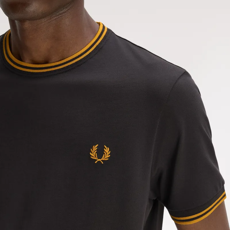 Fred Perry Twin Tipped T-Shirt - Anchor Grey/Golden-4