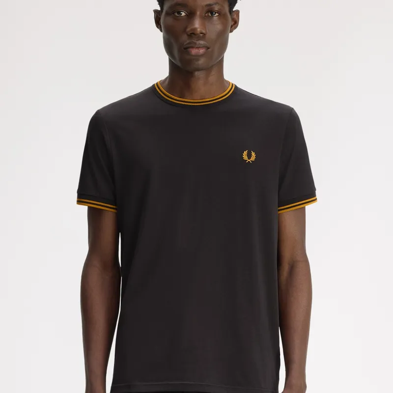 Fred Perry Twin Tipped T-Shirt - Anchor Grey/Golden-5
