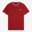 Fred Perry Twin Tipped T-Shirt - Burnt Red/Snow White