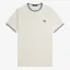 Fred Perry Twin Tipped T-Shirt - Ecru/Court Blue/Oxblood