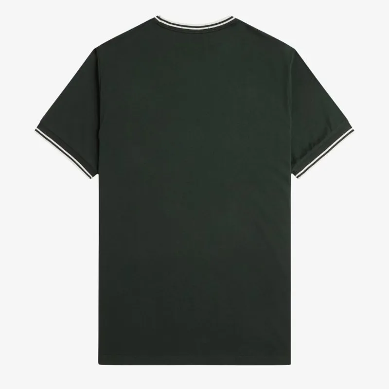 Fred Perry Twin Tipped T-Shirt - Night Green/Snow White-1