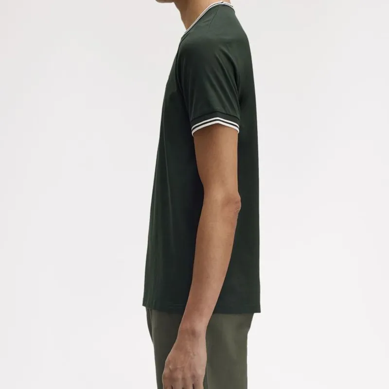 Fred Perry Twin Tipped T-Shirt - Night Green/Snow White-5