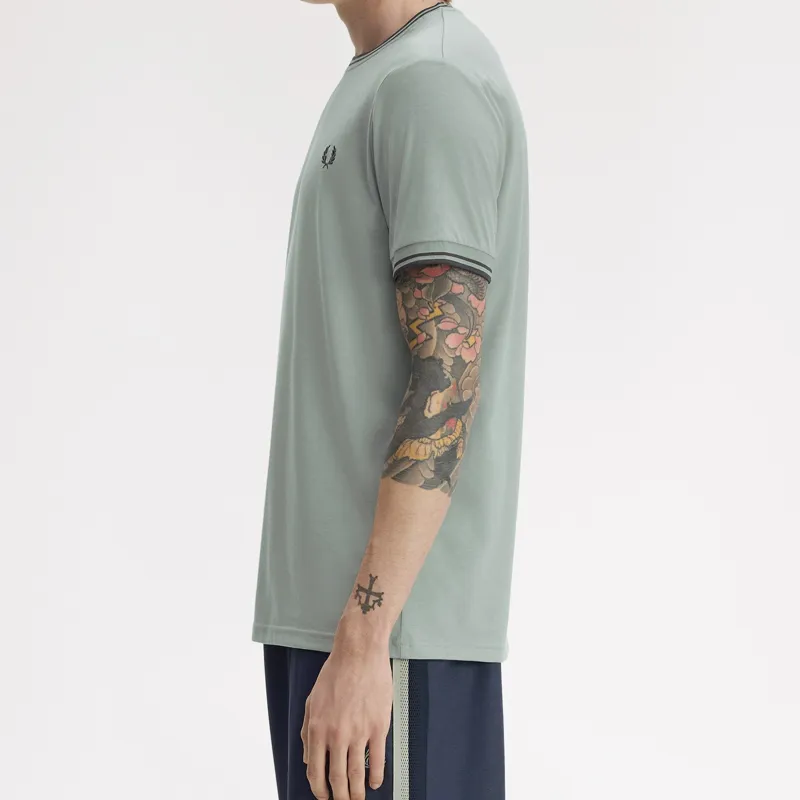 Fred Perry Twin Tipped T-Shirt - Silver Blue/Dark Airforce/Dark Airforce-5
