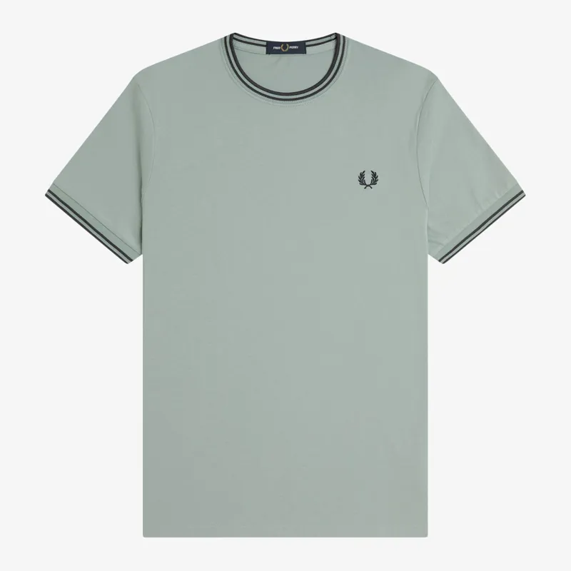 Fred Perry Twin Tipped T-Shirt - Silver Blue/Dark Airforce/Dark Airforce
