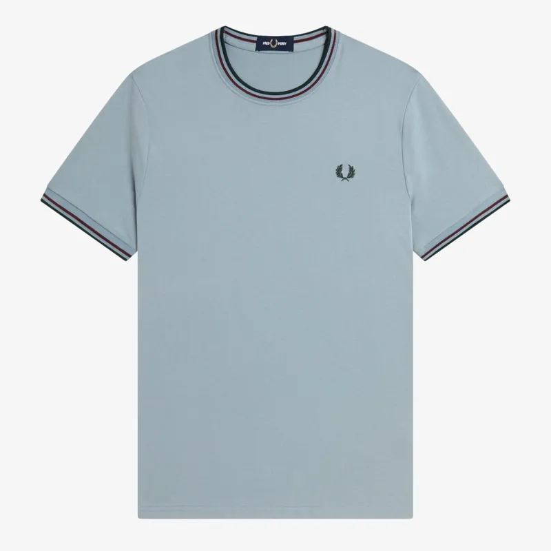 Fred Perry Twin Tipped T-Shirt - Stockport Blue/Oxblood/Grassroots