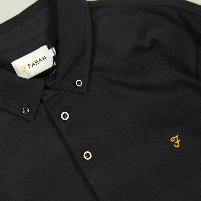 Farah Stapleton LS Polo Shirt - Black-1