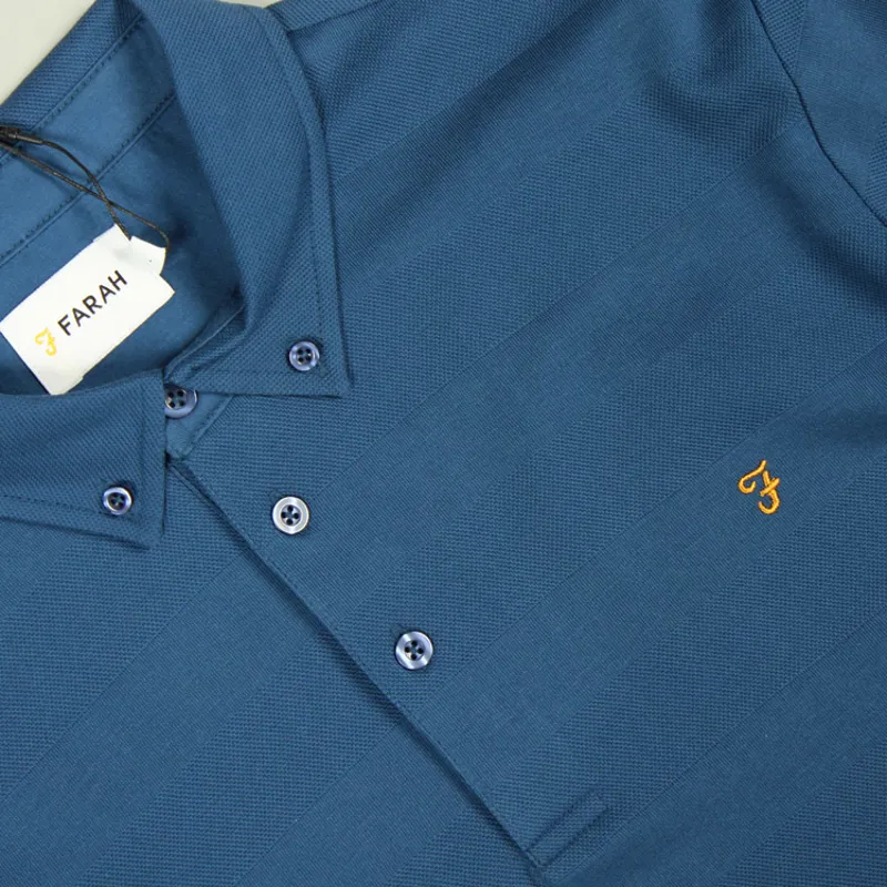 Farah Stapleton LS Polo Shirt - Blue Peony-1