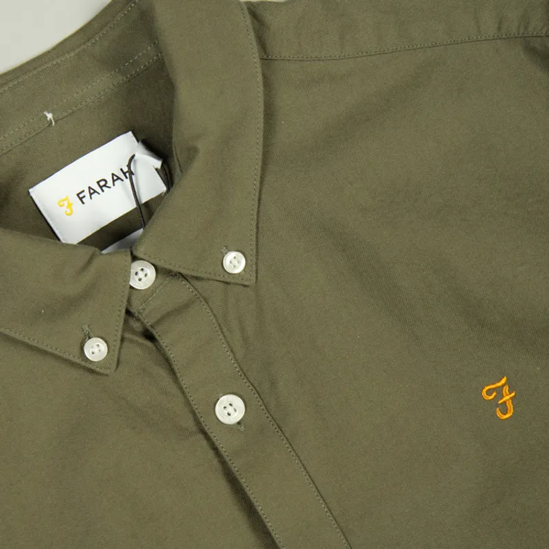Farah Brewer LS Shirt - Military Green-1
