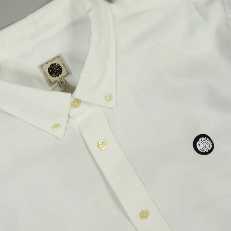 Pretty Green LS Oldbury Oxford Shirt - White-1