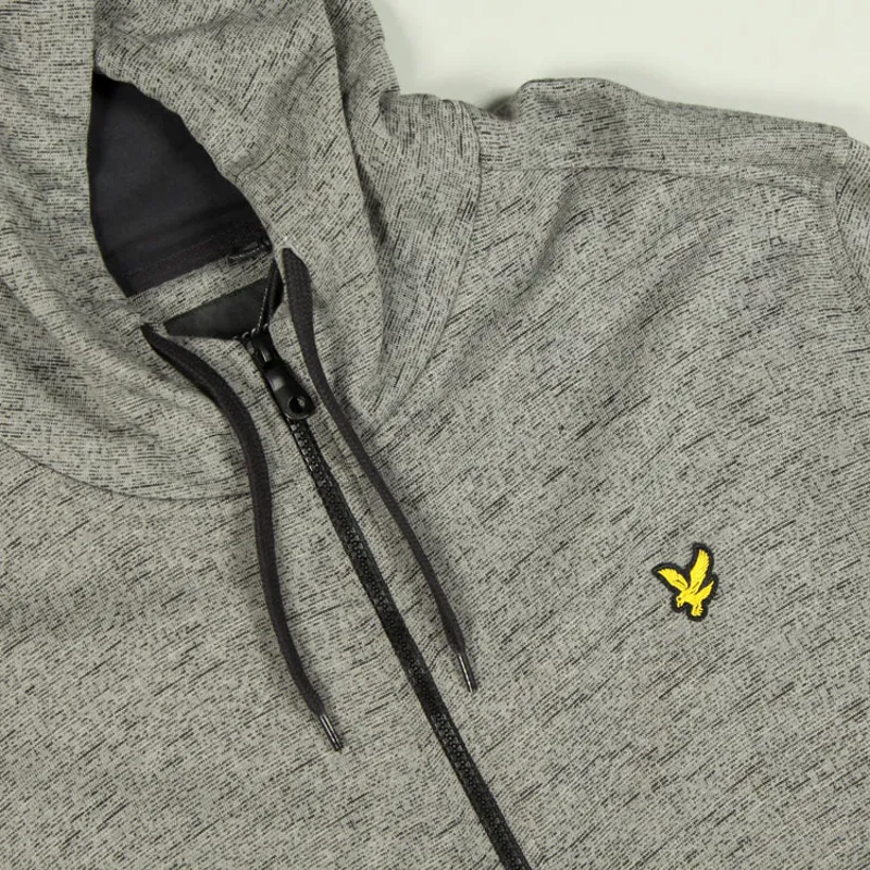 Lyle and Scott Space Dye Zip Through Hoodie - Dark Grey-1