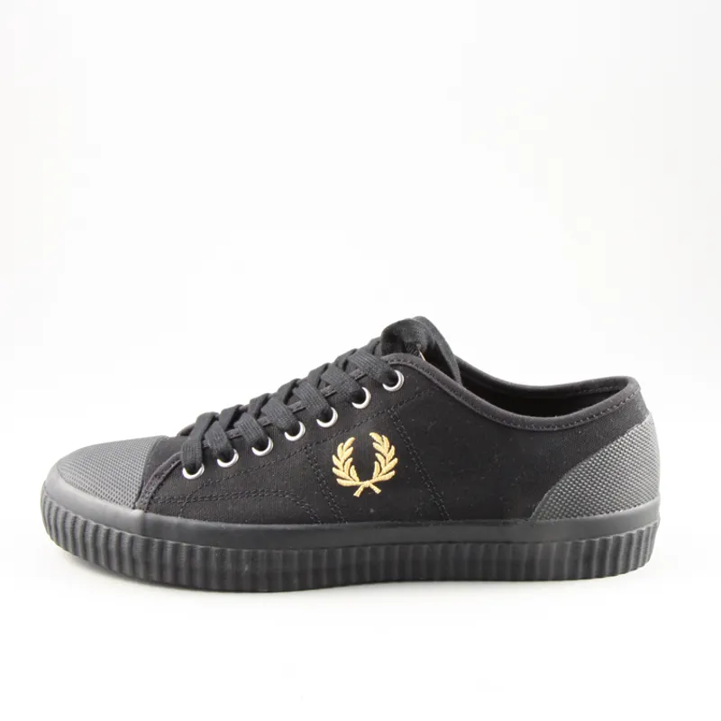 Fred Perry Hughes Low Canvas - Black/Champagne-2