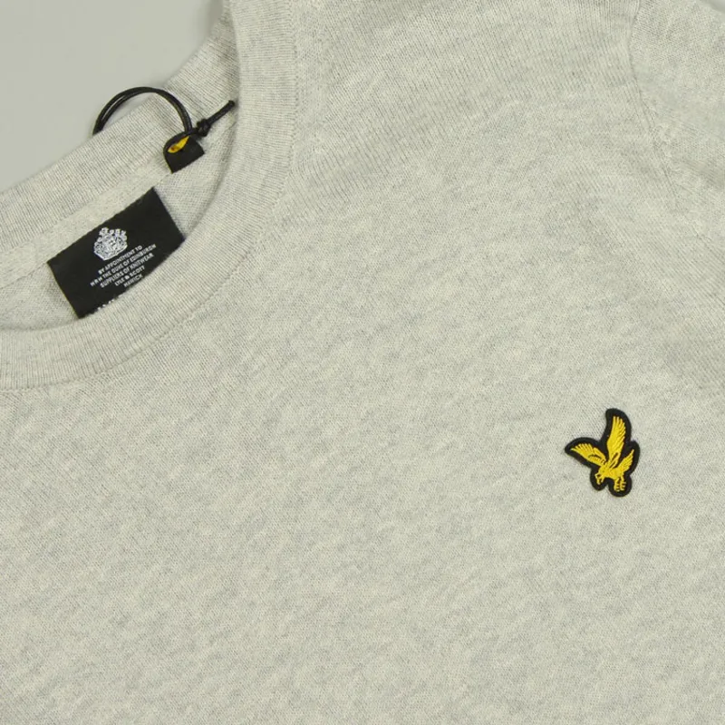 Lyle and Scott Cotton Merino Jumper - Light Grey Marl-1