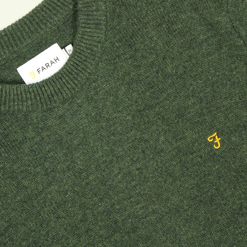 Farah Birchall Crew Sweater - Evergreen-1