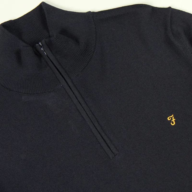 Farah Redchurch Merino 1/4 Zip - True Navy-1