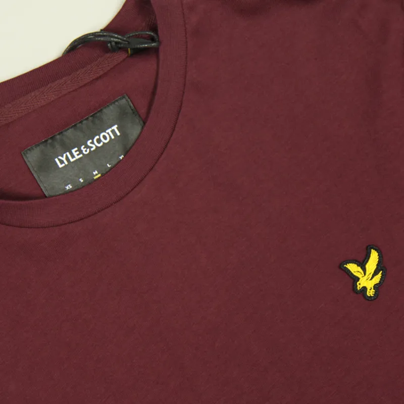 Lyle and Scott Plain T-Shirt - Burgundy-1