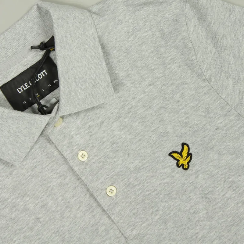 Lyle and Scott Plain Polo Shirt - Light Grey Marl-1
