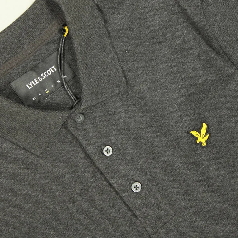 Lyle and Scott Plain Polo Shirt - Charcoal Marl-1