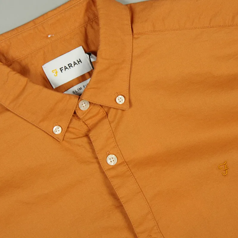 Farah Brewer SS Shirt - Pale Orange-1