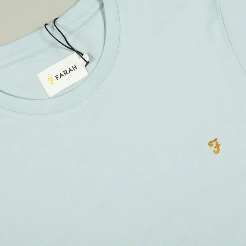 Farah Denny Slim Marl T-Shirt - Morning Sky-1