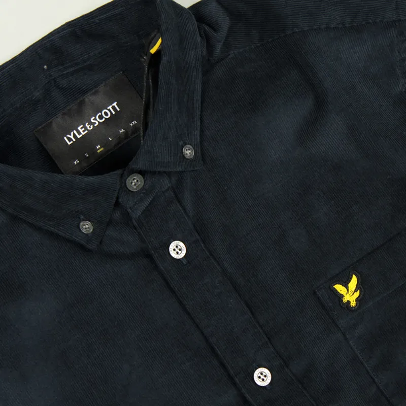 Lyle and Scott Needle Cord Shirt - Dark Navy-1