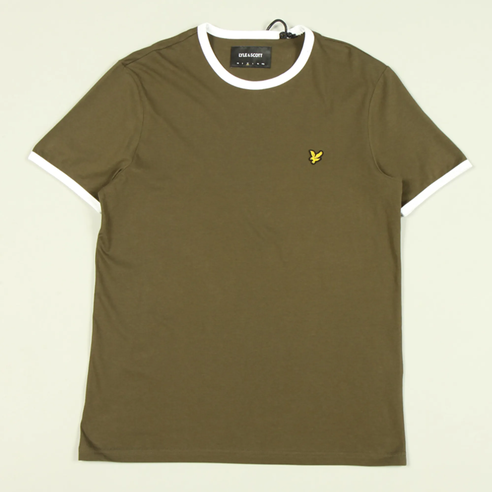 Lyle and Scott Ringer T-Shirt Trek Green/White - Main Image