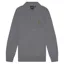 Lyle and Scott Cotton Merino Long Sleeve Knitted Polo - Mid Grey Marl