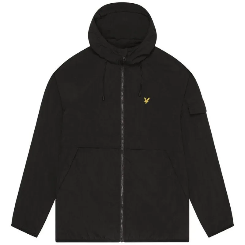 Lyle and Scott Hooded Windbreaker Jacket - Jet Black