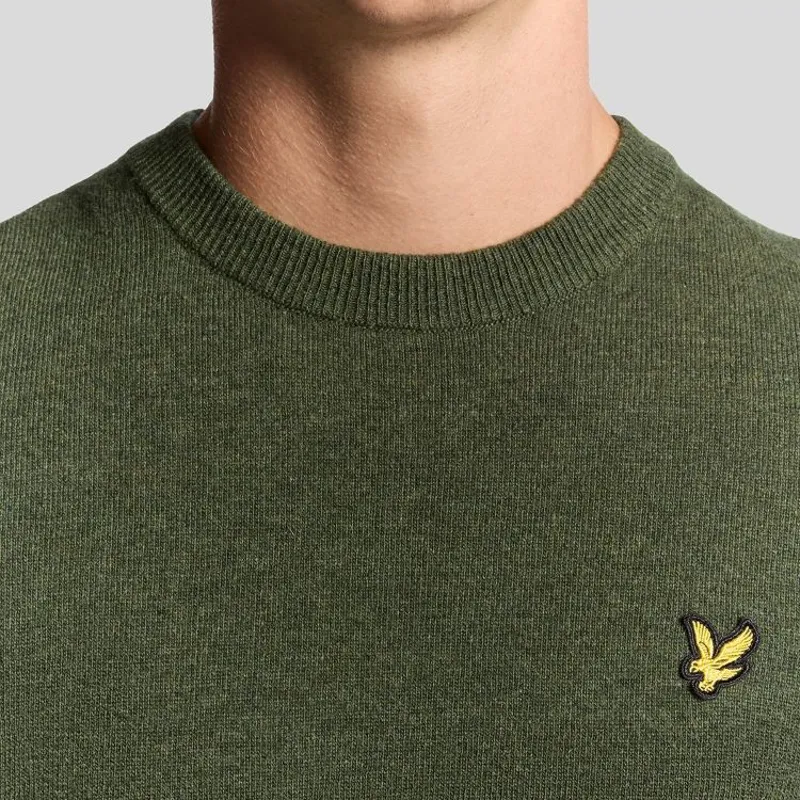 Lyle and Scott Lambswool Blend Crew Neck Jumper - Deep Depths Marl-1