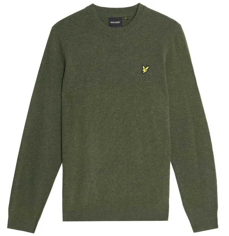 Lyle and Scott Lambswool Blend Crew Neck Jumper - Deep Depths Marl