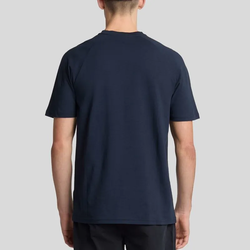 Lyle and Scott Linen Blend Raglan T-Shirt - Dark Navy-2