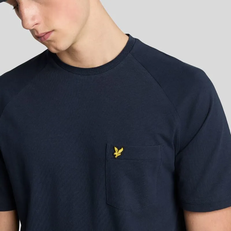 Lyle and Scott Linen Blend Raglan T-Shirt - Dark Navy-3