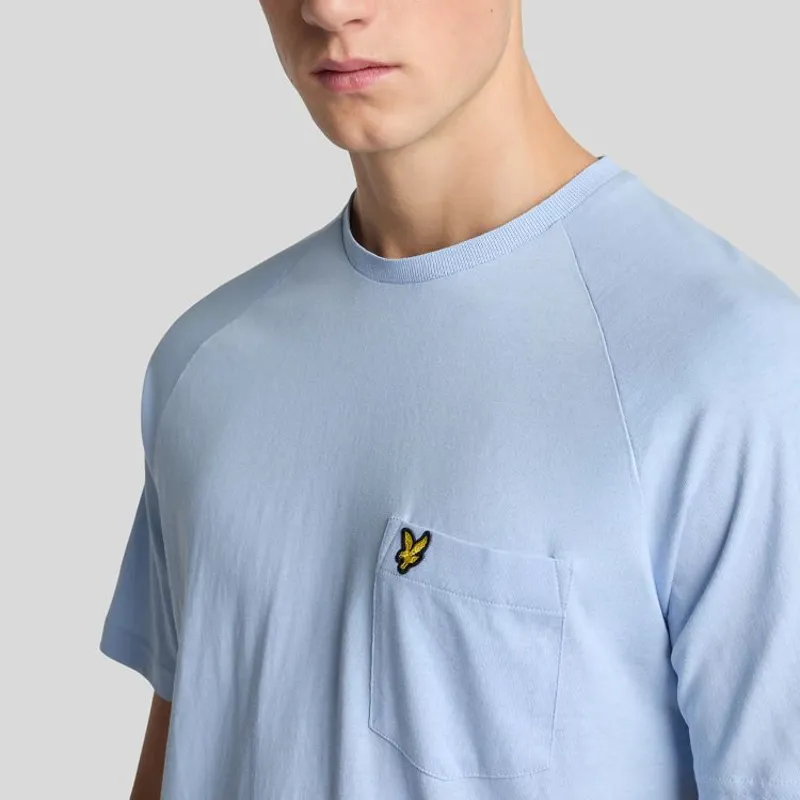 Lyle and Scott Linen Blend Raglan T-Shirt - Light Blue-4