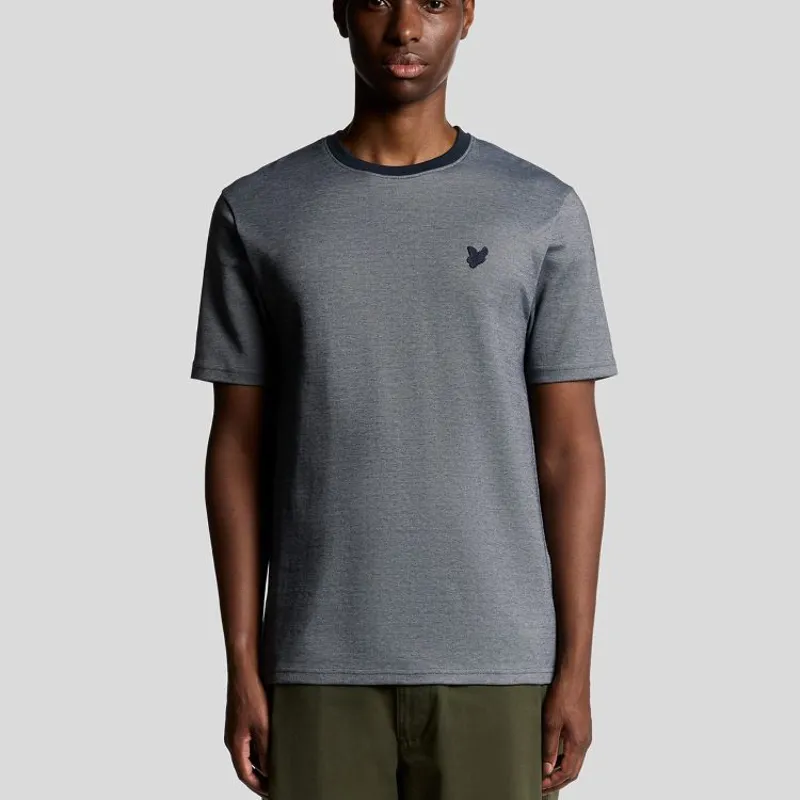 Lyle and Scott Pique Interlock T-Shirt - Chambray Blue-1
