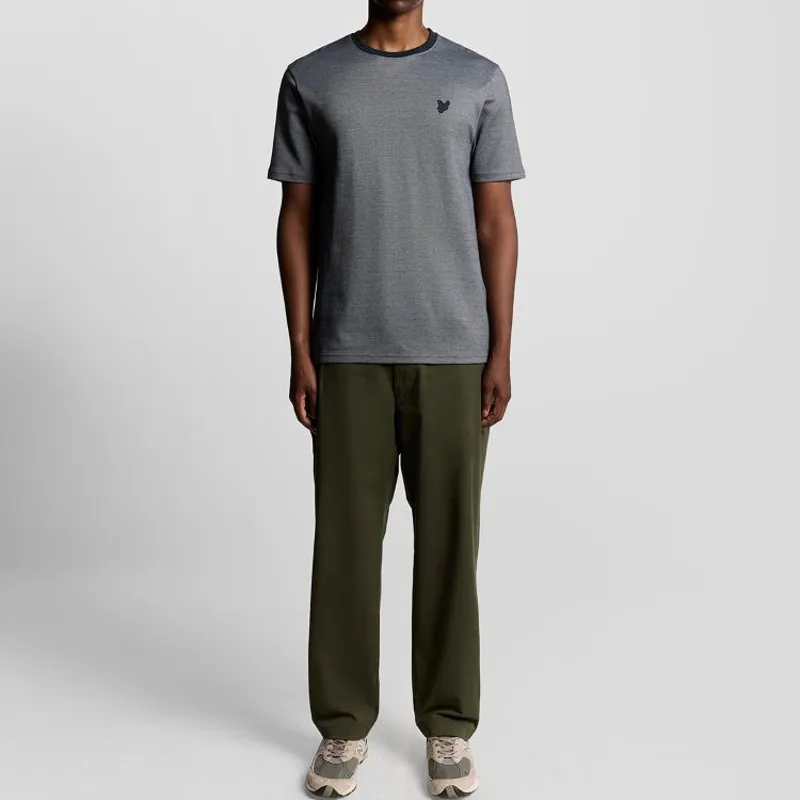 Lyle and Scott Pique Interlock T-Shirt - Chambray Blue-2