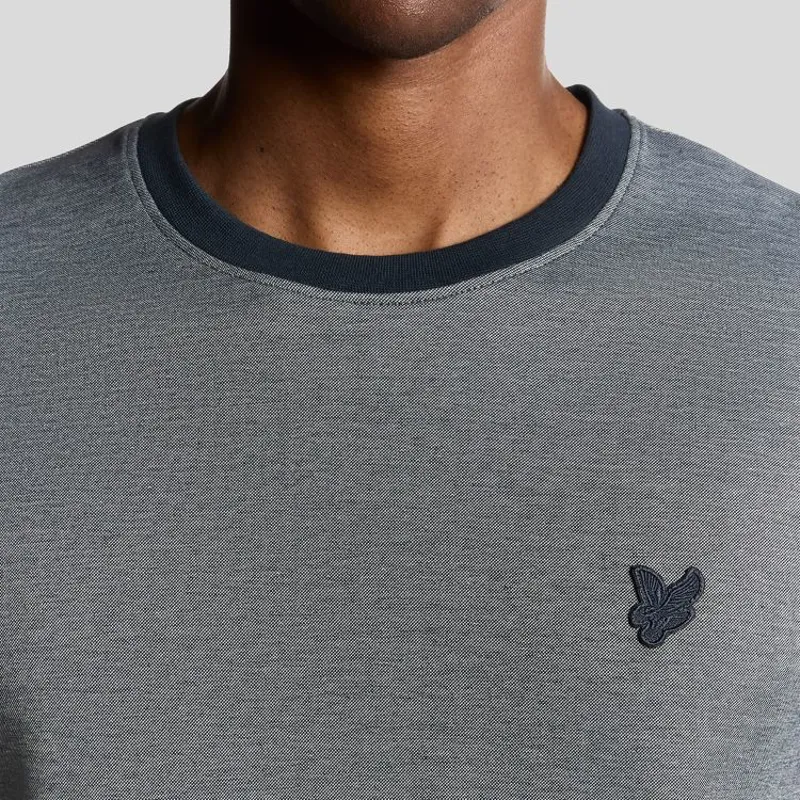 Lyle and Scott Pique Interlock T-Shirt - Chambray Blue-3
