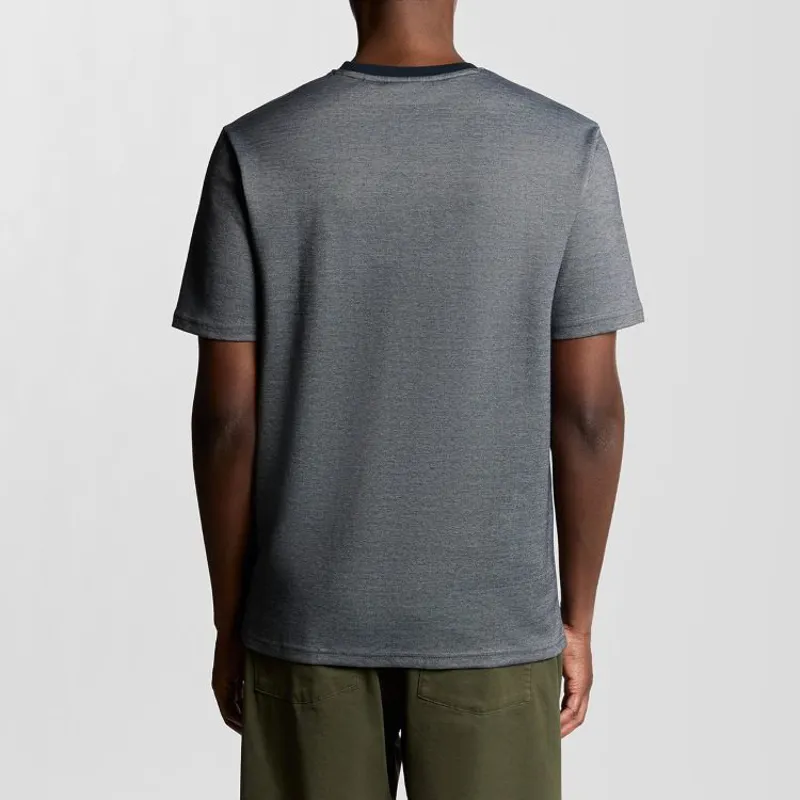 Lyle and Scott Pique Interlock T-Shirt - Chambray Blue-4