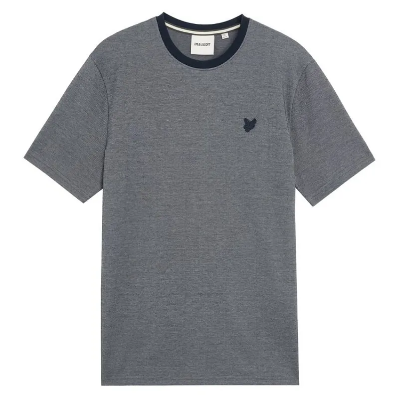 Lyle and Scott Pique Interlock T-Shirt - Chambray Blue