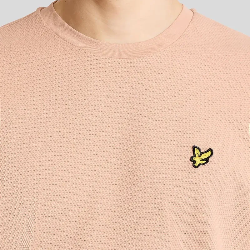 Lyle and Scott Popcorn Jacquard T-Shirt - Barley-2