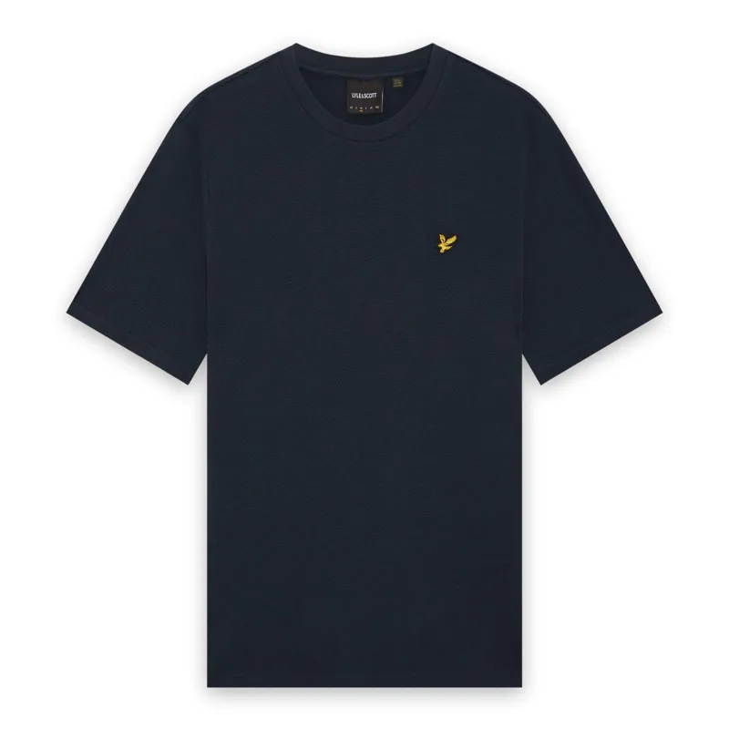 Lyle and Scott Popcorn Jacquard T-Shirt - Dark Navy