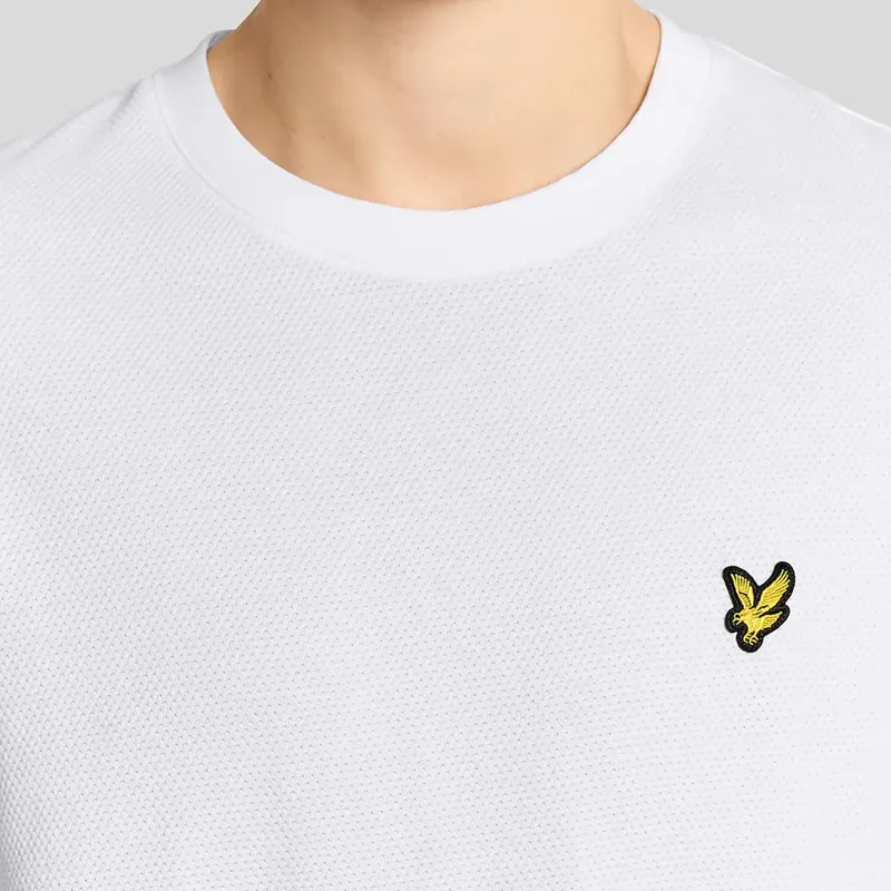 Lyle and Scott Popcorn Jacquard T-Shirt - White-2