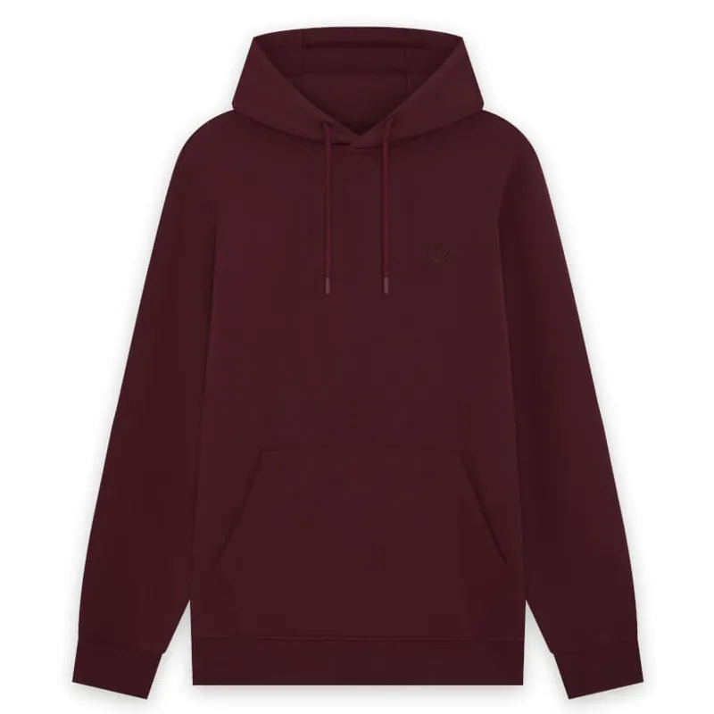 Lyle and Scott Superfine Pullover Hoodie - Fairway Burgundy
