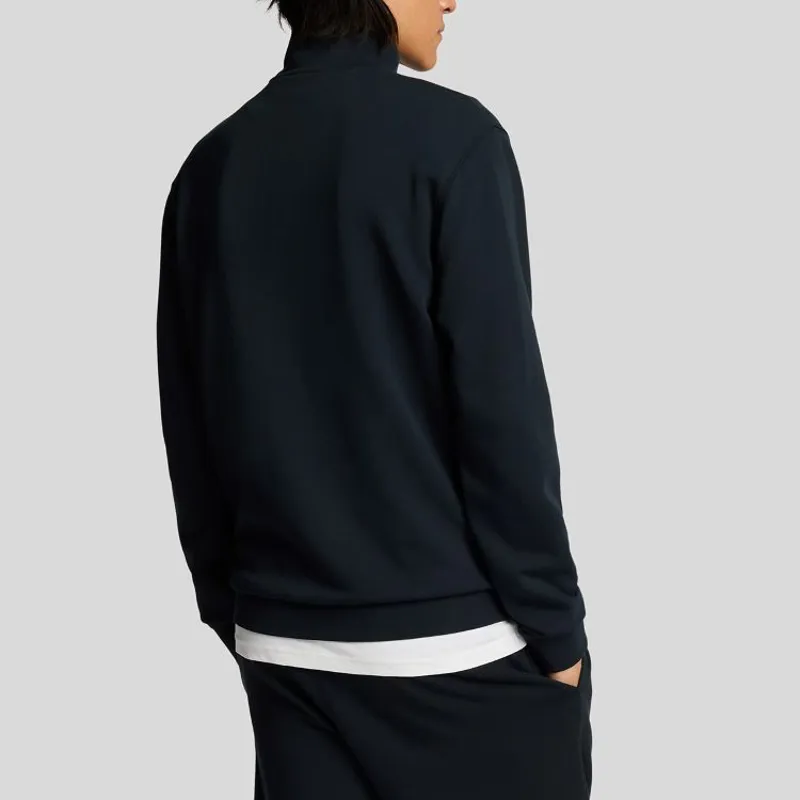 Lyle and Scott Superfine Quarter Zip Sweatshirt - Dark Navy-3
