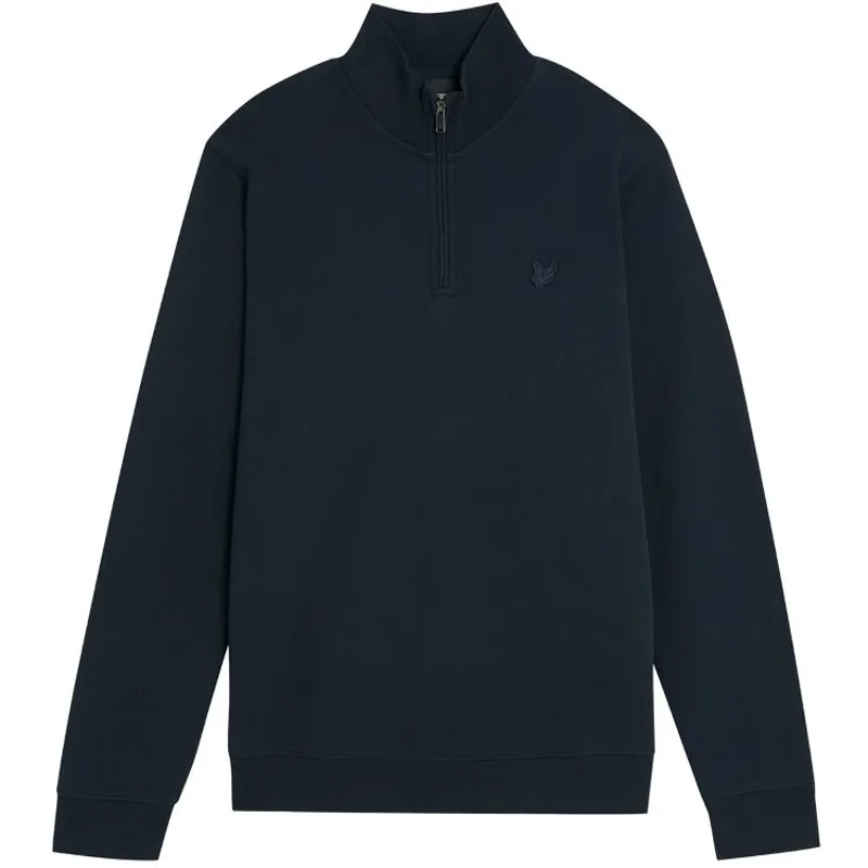 Lyle and Scott Superfine Quarter Zip Sweatshirt - Dark Navy