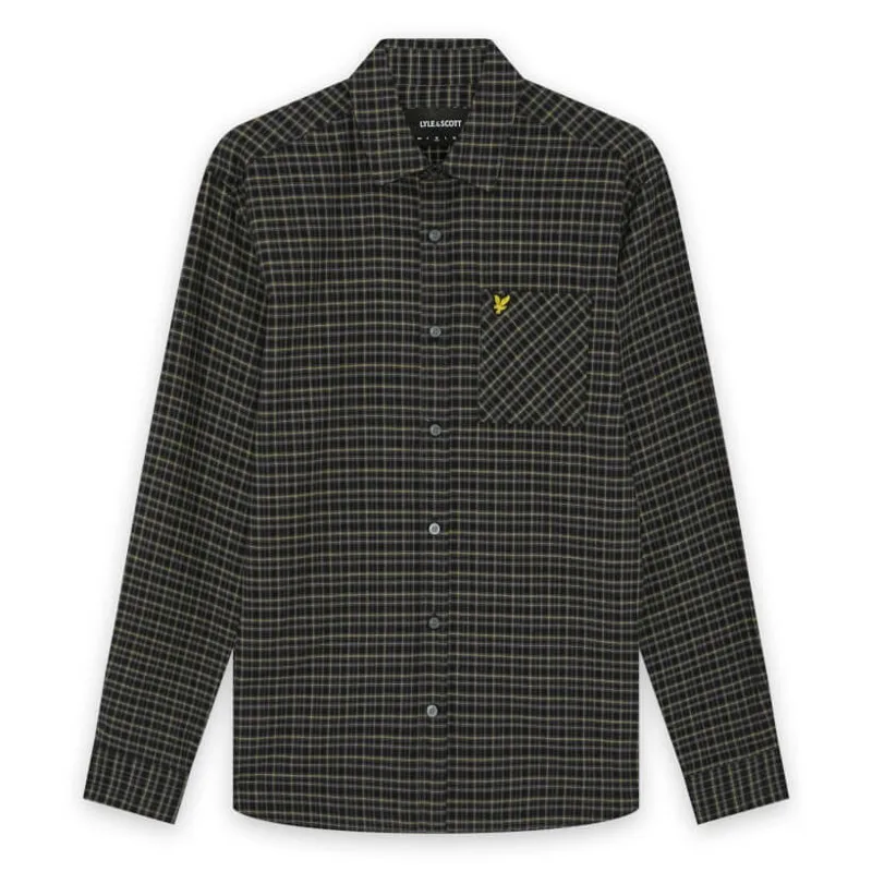 Lyle and Scott Tartan Flannel Shirt - Jet Black