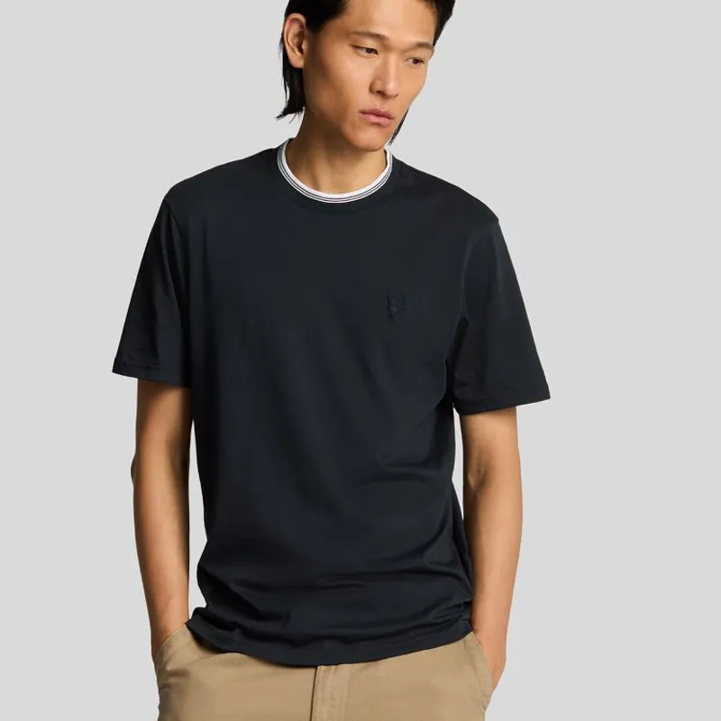Lyle and Scott Tipped Superfine T-Shirt - Dark Navy-1