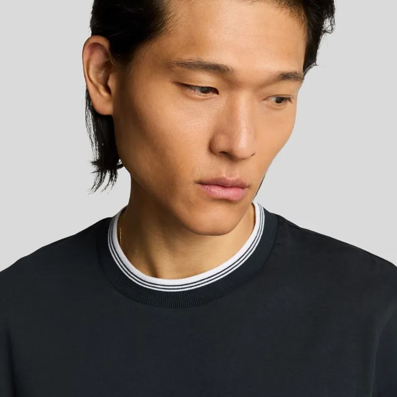 Lyle and Scott Tipped Superfine T-Shirt - Dark Navy-4