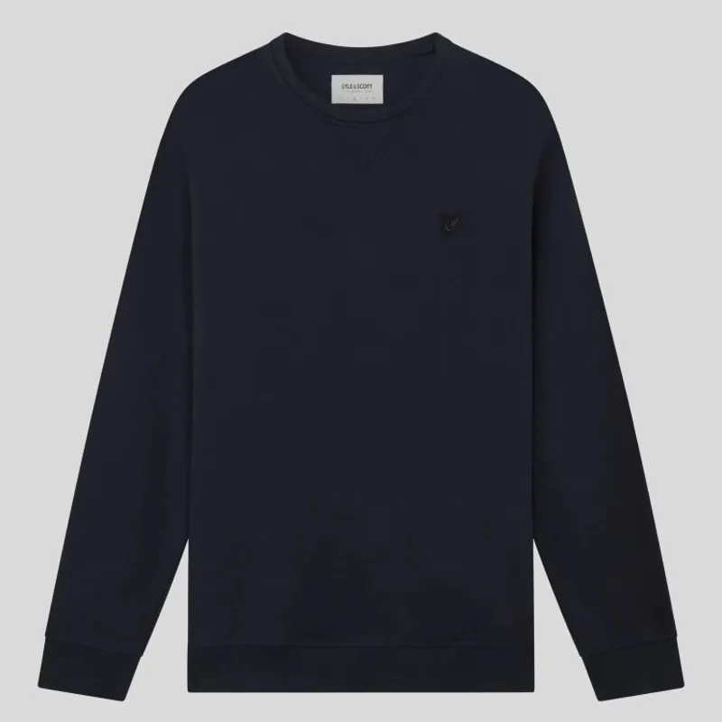 Lyle and Scott Tonal Eagle Crew Neck Sweatshirt - Dark Navy