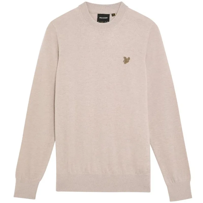 Lyle and Scott Tonal Eagle Lambswool Crew Neck Jumper - Cinder