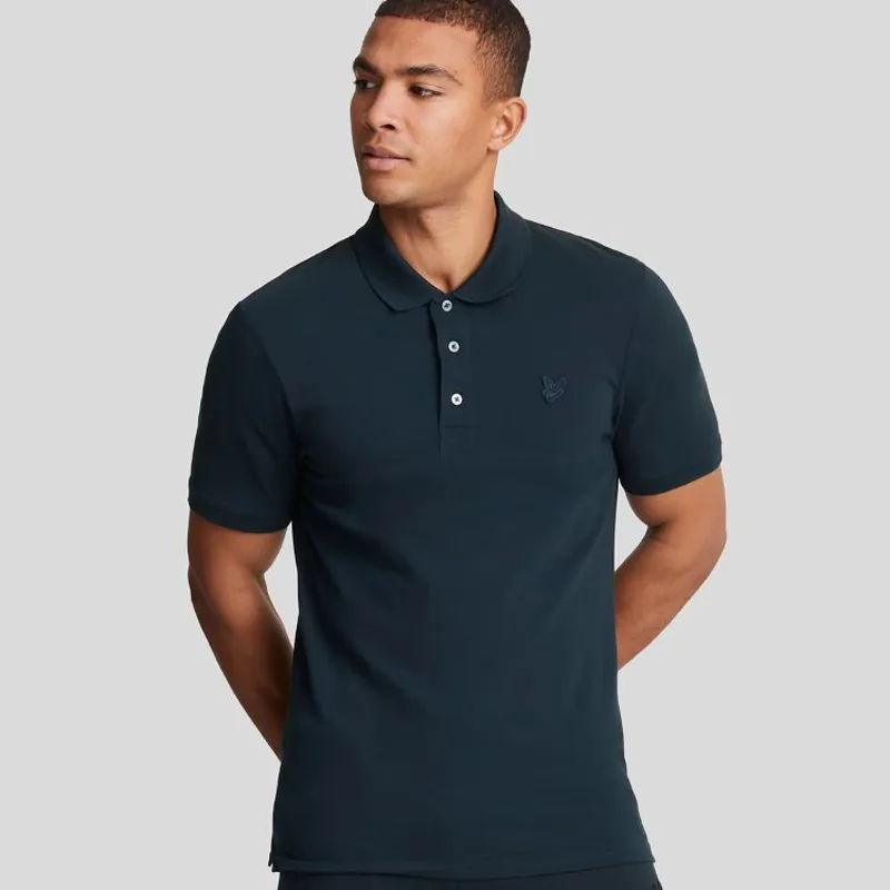 Lyle and Scott Tonal Eagle Polo Shirt - Dark Navy-1