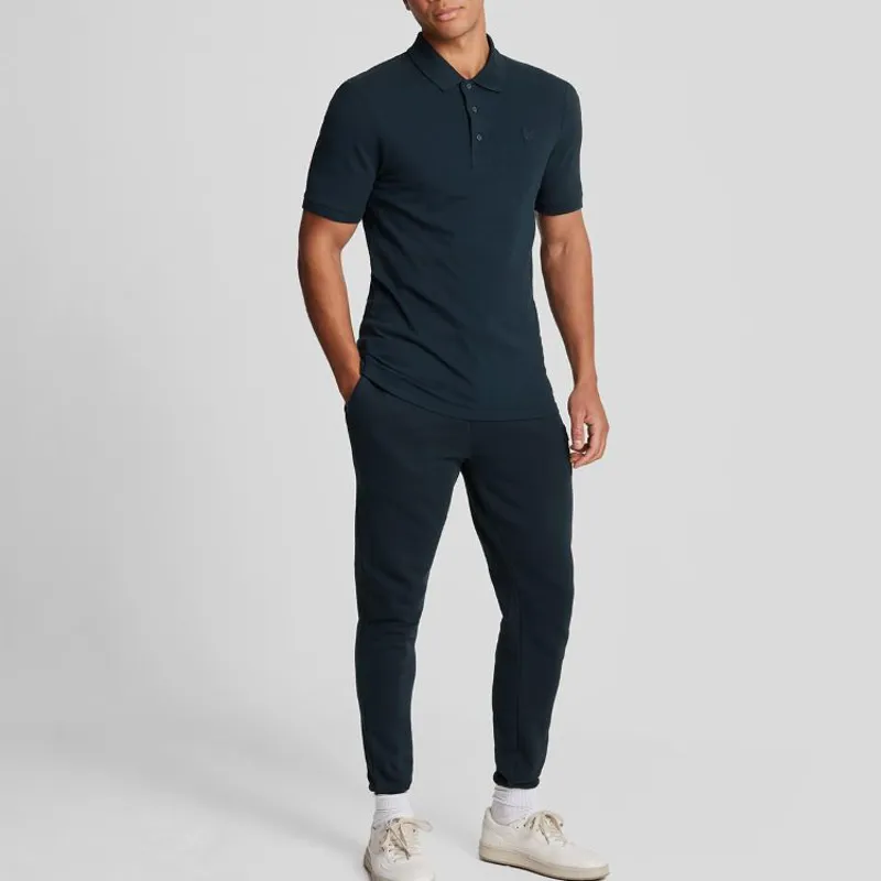 Lyle and Scott Tonal Eagle Polo Shirt - Dark Navy-2